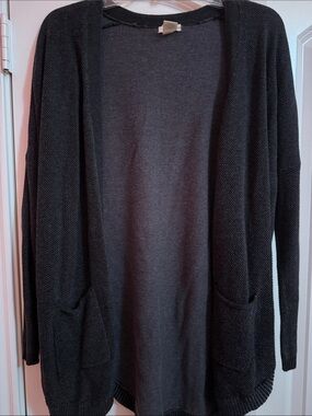 Wet Seal Black Patterned Open-Front Women's Cardigan